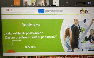 ARC GDPR online radionica za poduzetnike iz Zadarske županije u suradnji s Ustanovom INOVAcija, 20.4.2021.